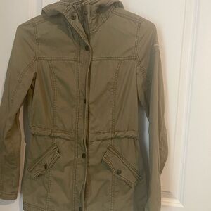 Abercrombie Girls XL Army Green Hooded Field Utility Jacket with hood